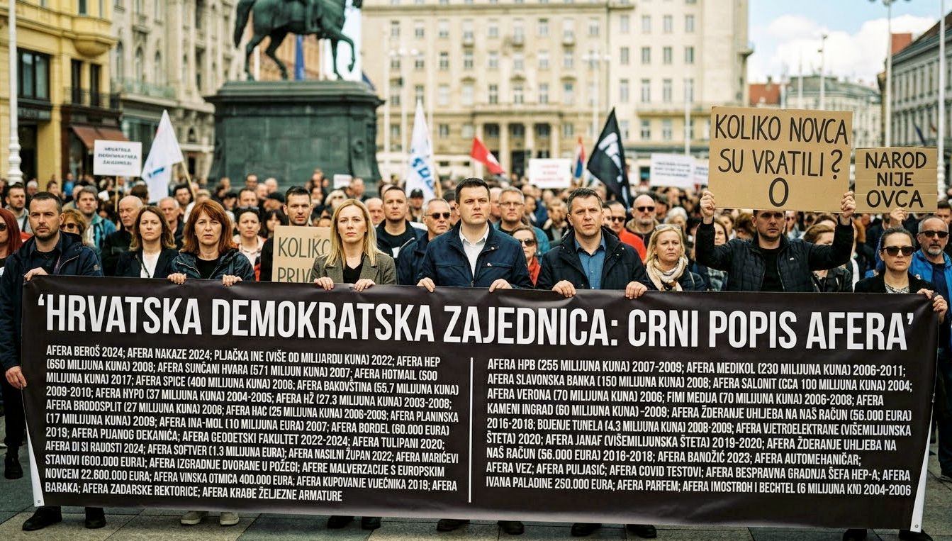 Analiza i popis afera (pljačke kroz institucije na čelu HDZ )